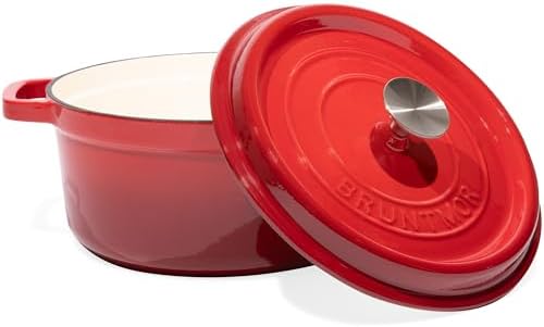 Enameled Cast Iron Dutch Oven 5.2 Qt, Red
